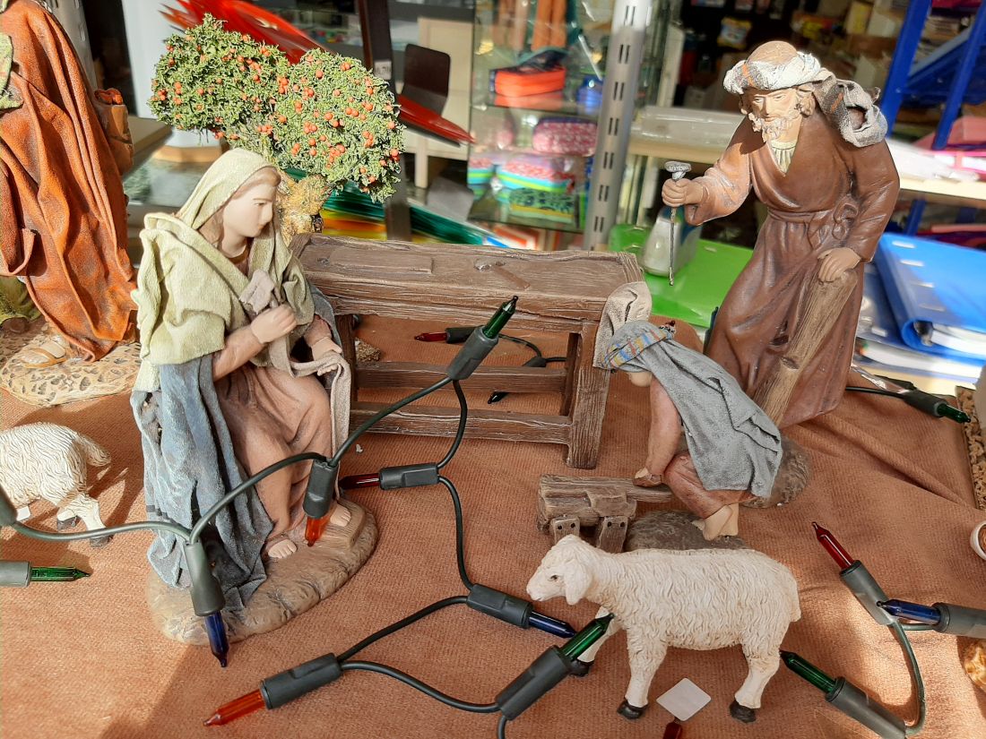 Virgen, San José y Niño, carpintero